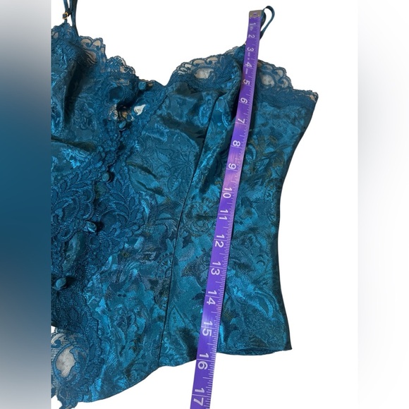 Vintage Victoria's Secret 90s Gold Label Lingerie Sleep Set Emerald Size Small - Picture 4 of 10